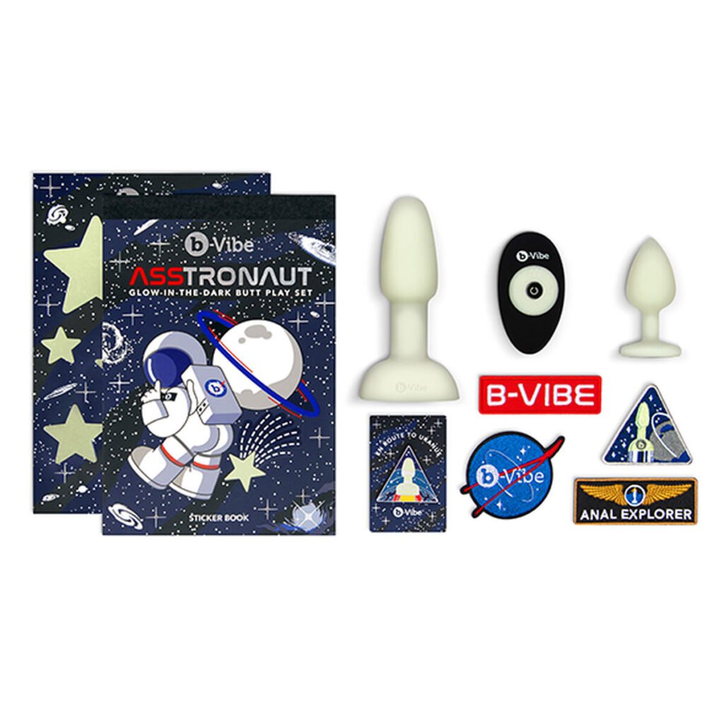 Anal Training Stort Nytelsessett B-Vibe ASStronaut Glow-in-the-Dark