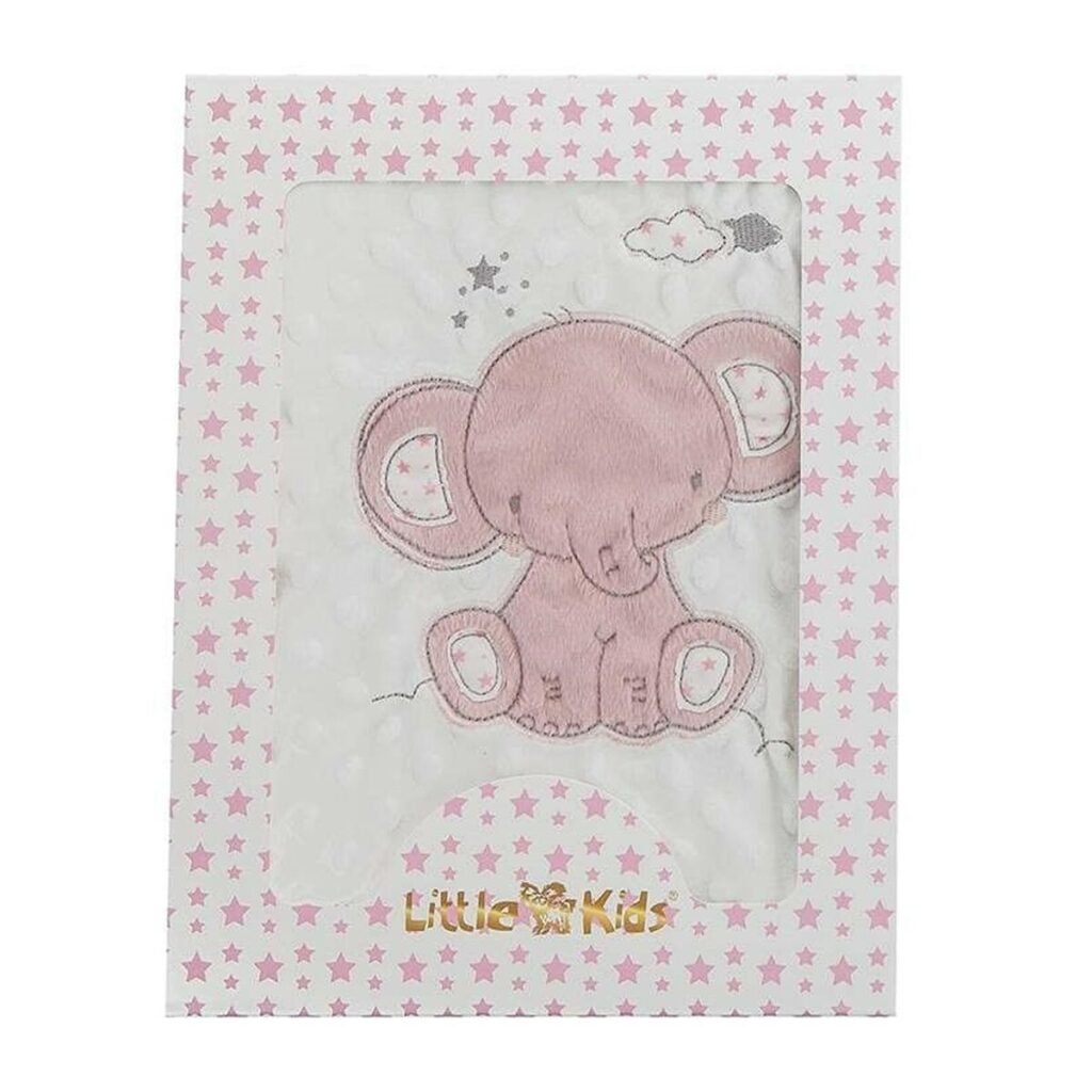 Babyteppe Elefant Rosa Broderi Dobbeltsidig 100 x 75 cm