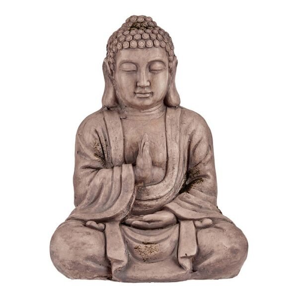 Dekorativ hagefigur Buddha Grå Polyresin (23